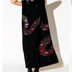 Black and Pink Snake Print Dress